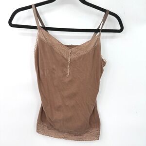 Vintage Arizona Jean Co Cami Juniors S Brown Lace Y2K 90s Babydoll Coquette